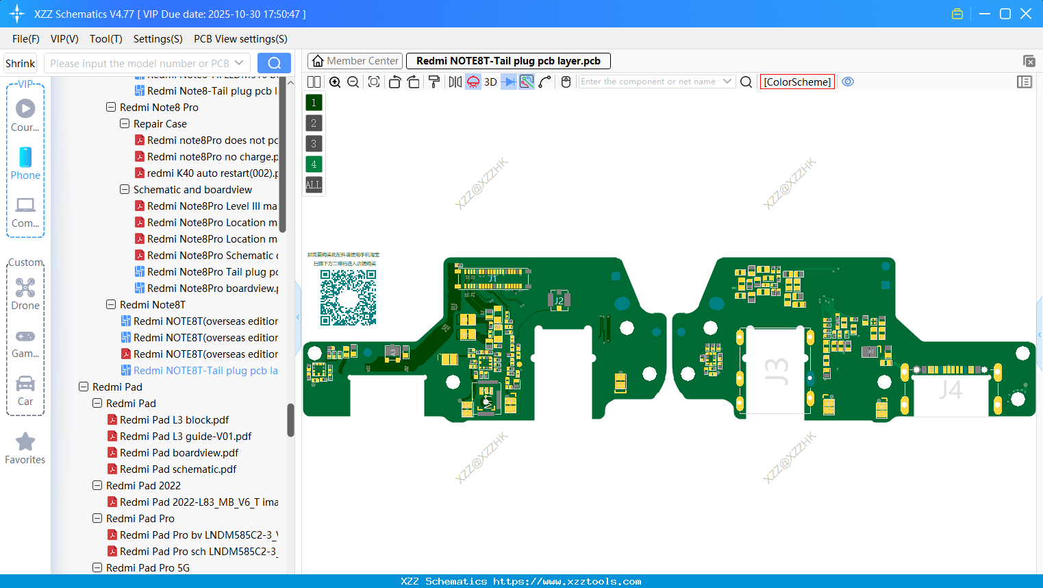 Xiaomi Redmi NOTE8T-Tail Plug Pcb Layer